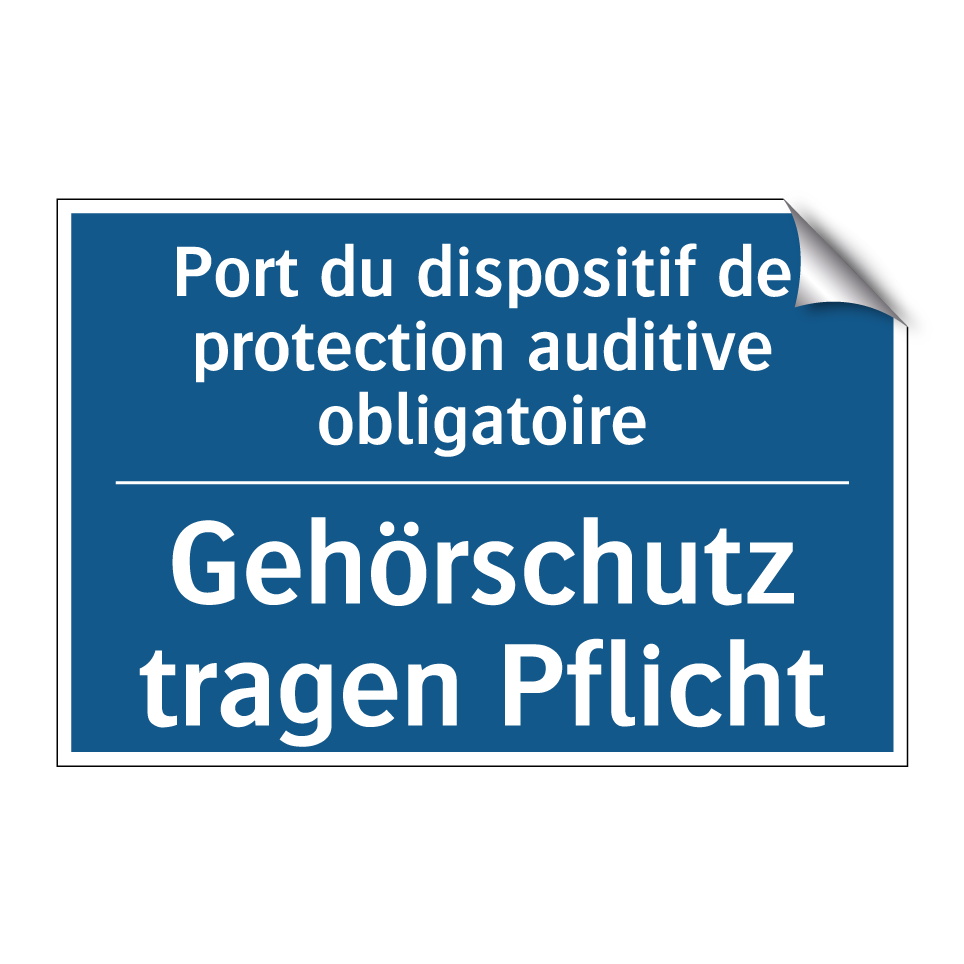 Gehörschutz tragen Pflicht - Port du dispositif de protection  /.../