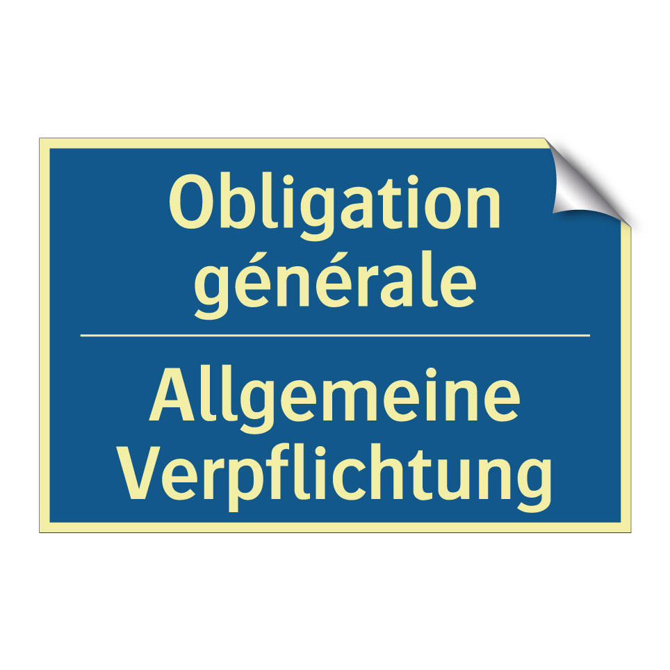 Allgemeine Verpflichtung - Obligation générale