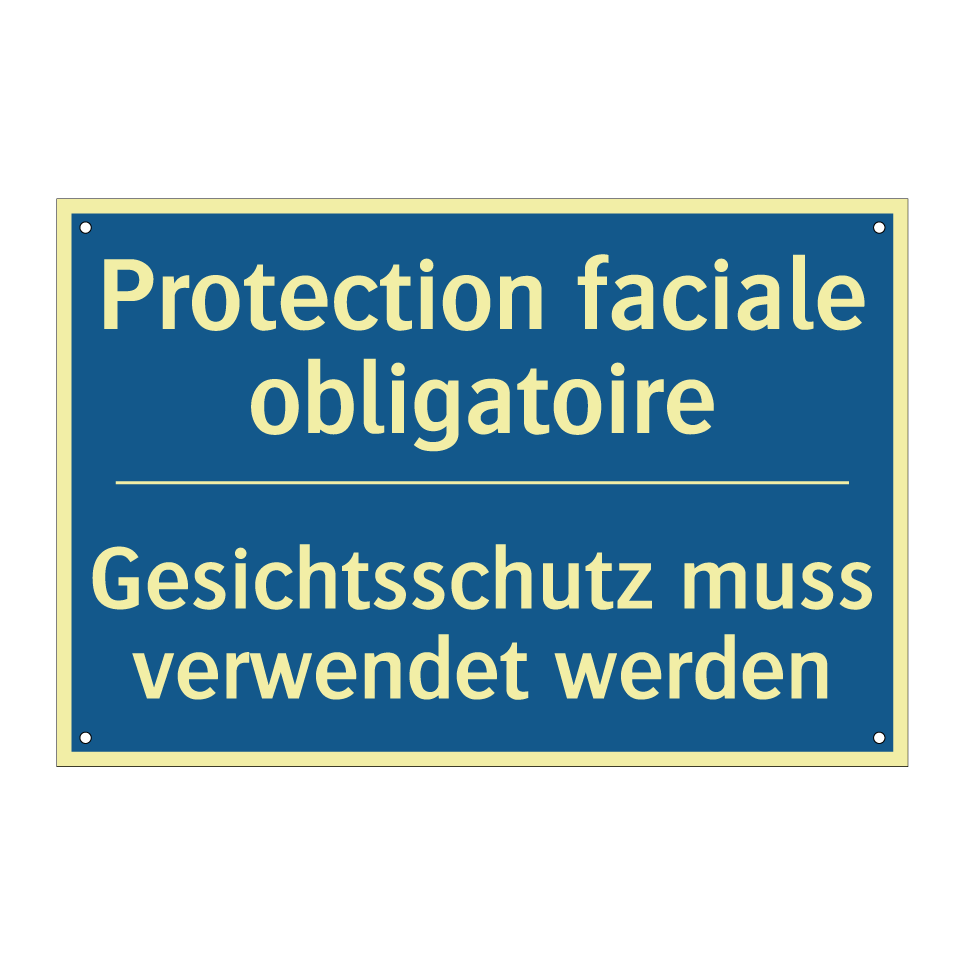 Gesichtsschutz muss verwendet  /.../ - Protection faciale obligatoire