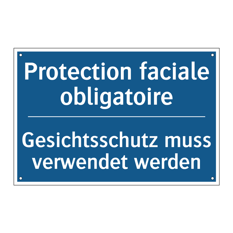 Gesichtsschutz muss verwendet  /.../ - Protection faciale obligatoire