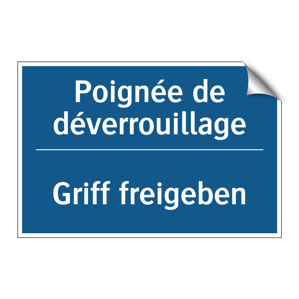 Griff freigeben - Poignée de déverrouillage