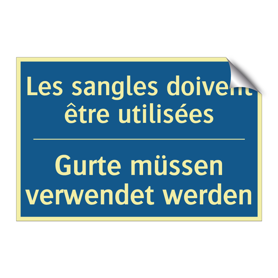 Gurte müssen verwendet werden - Les sangles doivent être utilisées /.../
