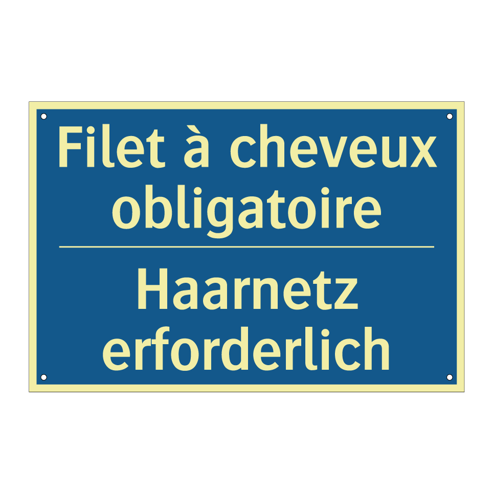 Haarnetz erforderlich - Filet à cheveux obligatoire