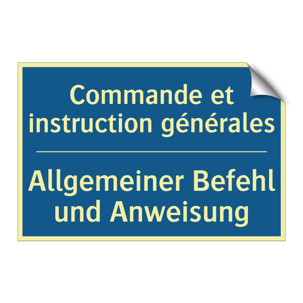 Allgemeiner Befehl und Anweisung /.../ - Commande et instruction générales /.../
