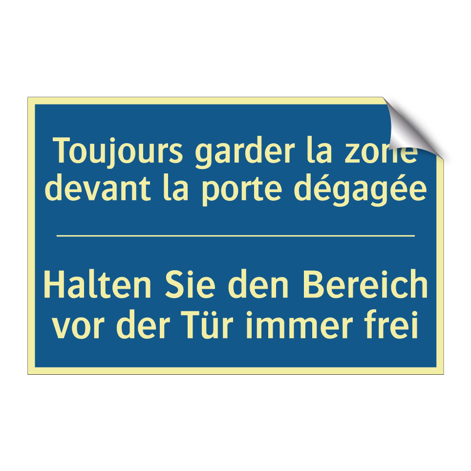Halten Sie den Bereich vor der  /.../ - Toujours garder la zone devant  /.../