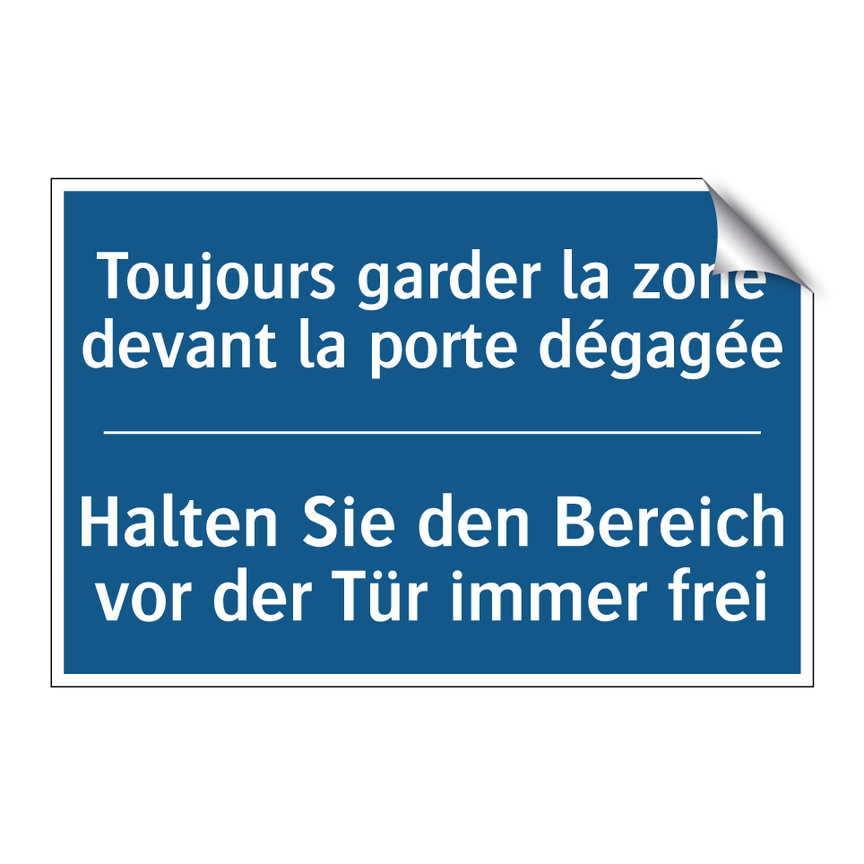 Halten Sie den Bereich vor der  /.../ - Toujours garder la zone devant  /.../