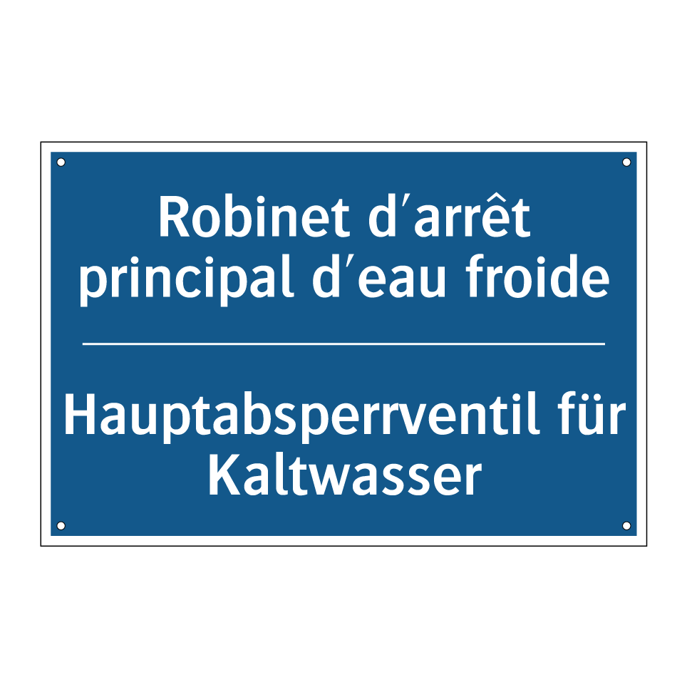 Hauptabsperrventil für Kaltwasser /.../ - Robinet d'arrêt principal d'eau  /.../