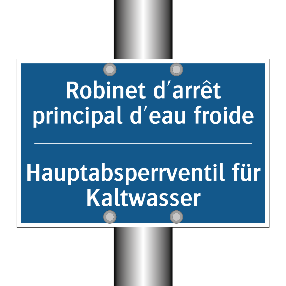 Hauptabsperrventil für Kaltwasser /.../ - Robinet d'arrêt principal d'eau  /.../