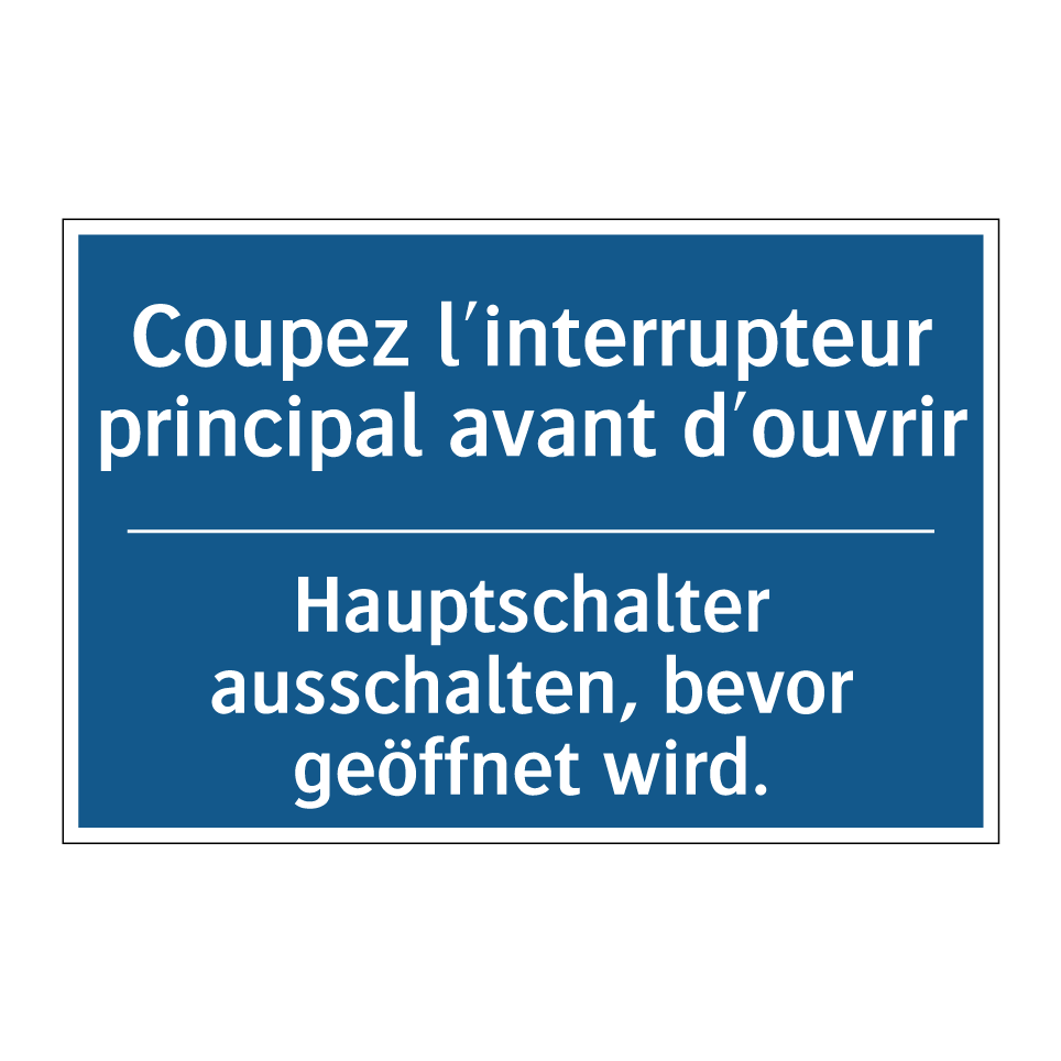 Hauptschalter ausschalten, bevor  /.../ - Coupez l'interrupteur principal  /.../