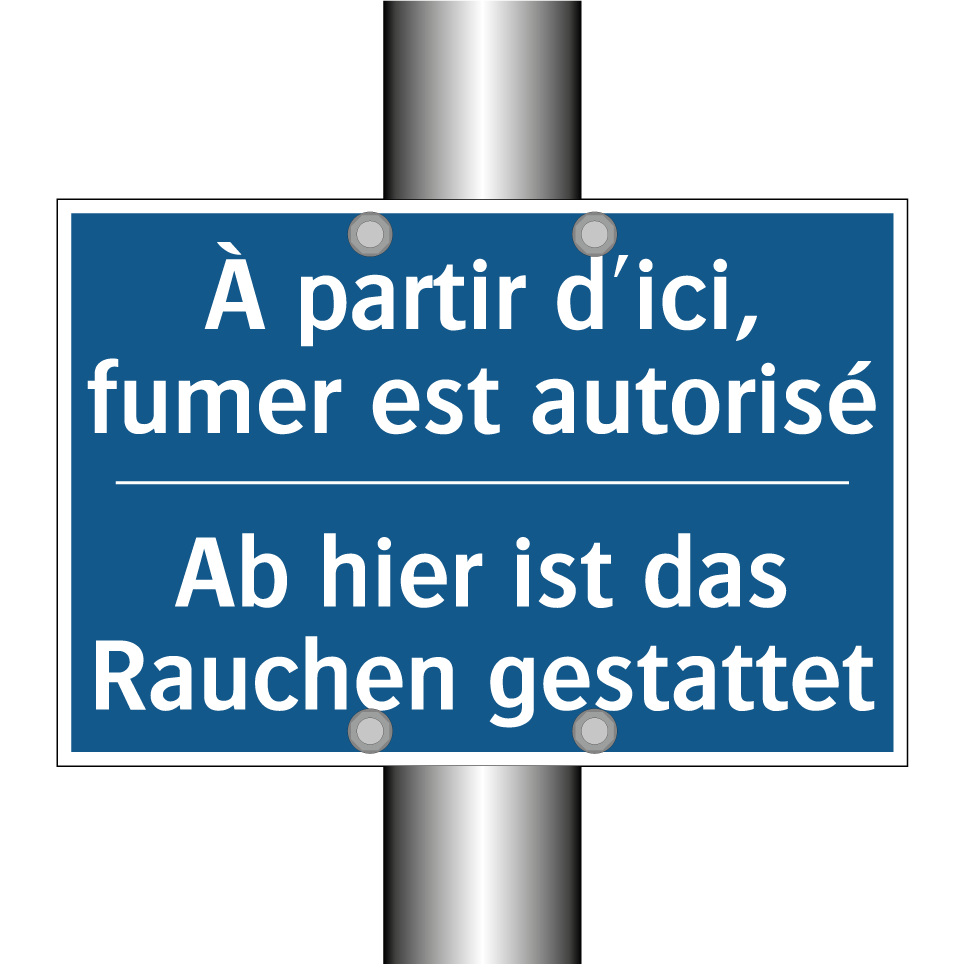 Ab hier ist das Rauchen gestattet /.../ - À partir d'ici, fumer est autorisé /.../