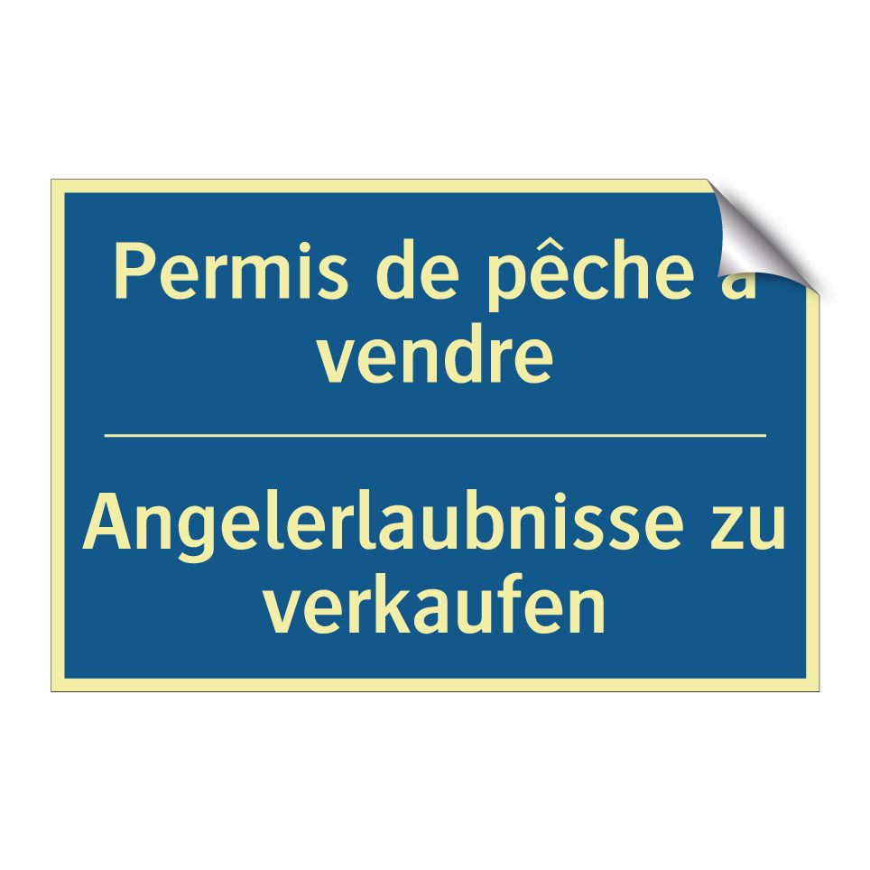 Angelerlaubnisse zu verkaufen - Permis de pêche à vendre
