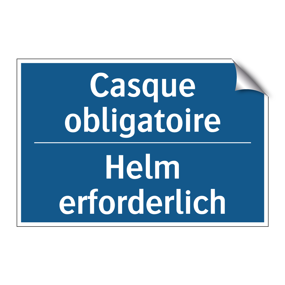 Helm erforderlich - Casque obligatoire