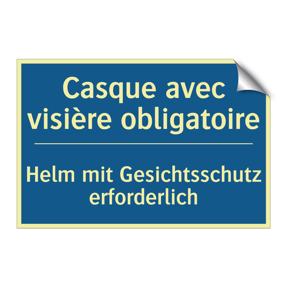 Helm mit Gesichtsschutz erforderlich /.../ - Casque avec visière obligatoire /.../