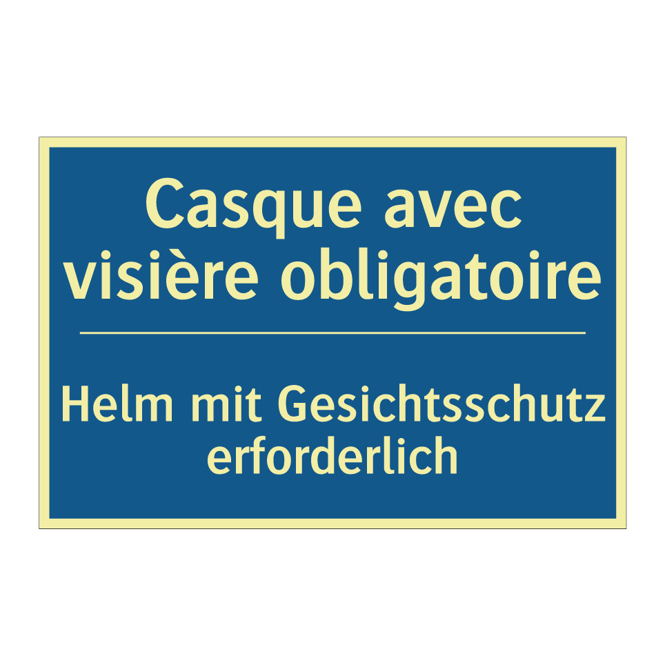 Helm mit Gesichtsschutz erforderlich /.../ - Casque avec visière obligatoire /.../