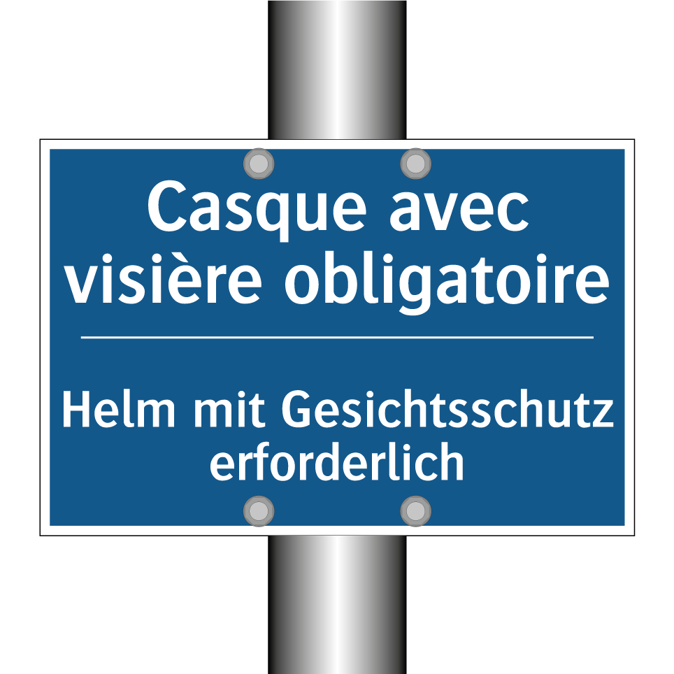 Helm mit Gesichtsschutz erforderlich /.../ - Casque avec visière obligatoire /.../