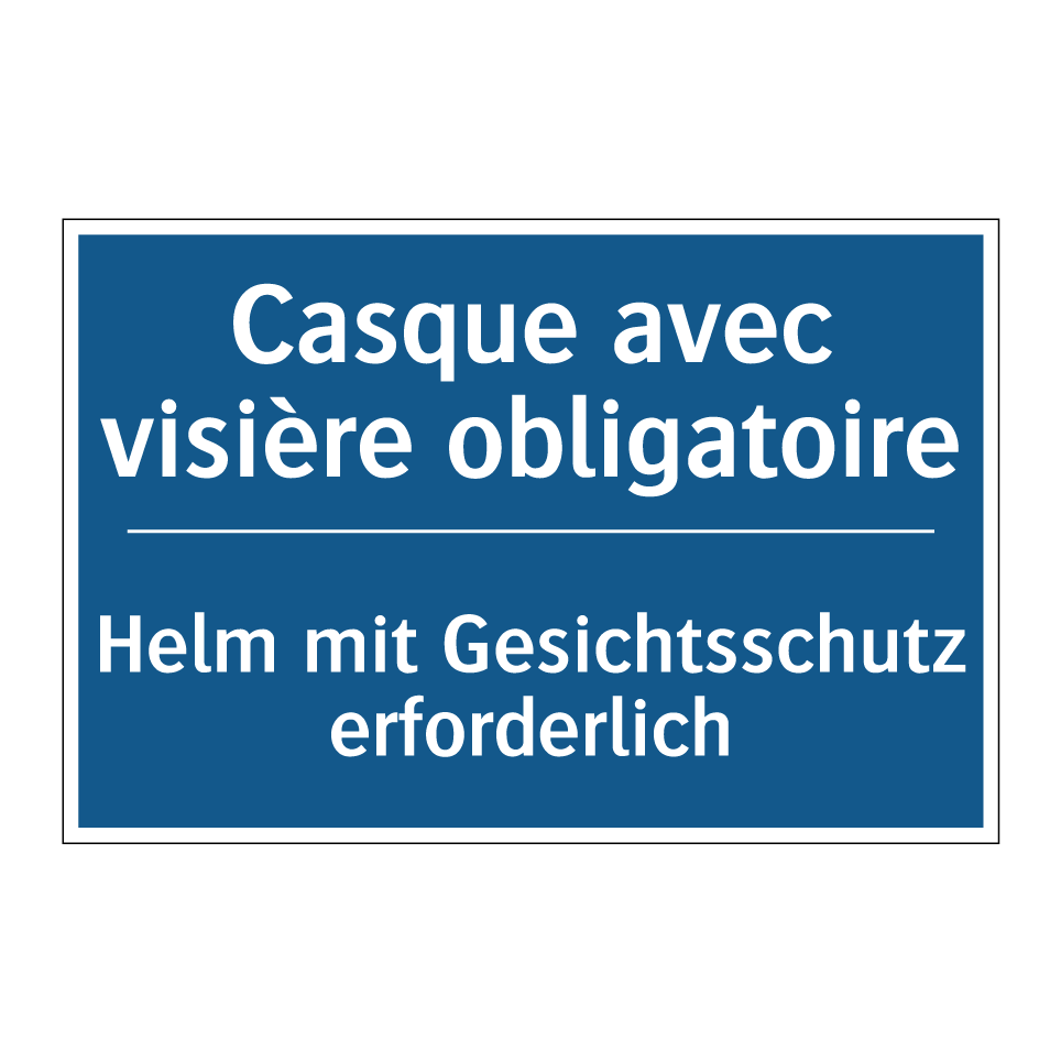 Helm mit Gesichtsschutz erforderlich /.../ - Casque avec visière obligatoire /.../