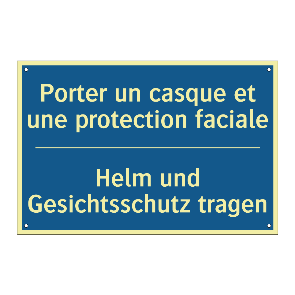 Helm und Gesichtsschutz tragen - Porter un casque et une protection  /.../