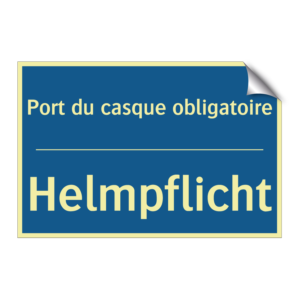 Helmpflicht - Port du casque obligatoire