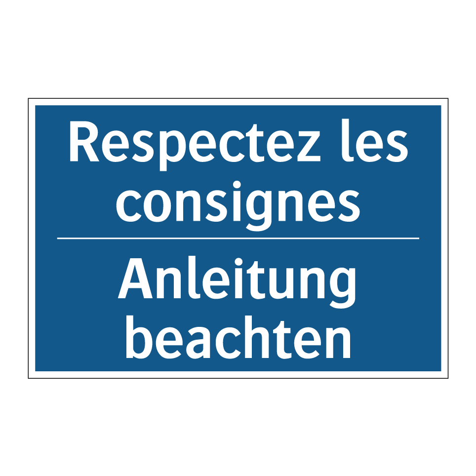 Anleitung beachten - Respectez les consignes