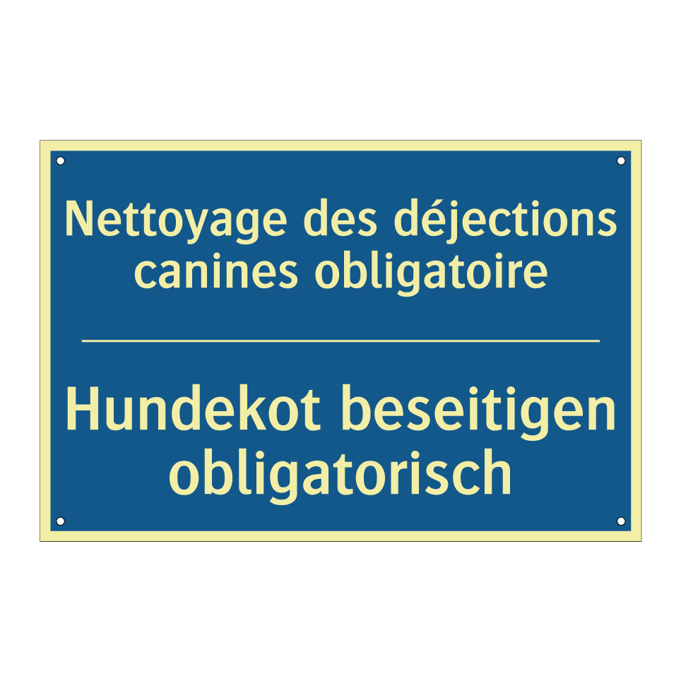 Hundekot beseitigen obligatorisch /.../ - Nettoyage des déjections canines  /.../