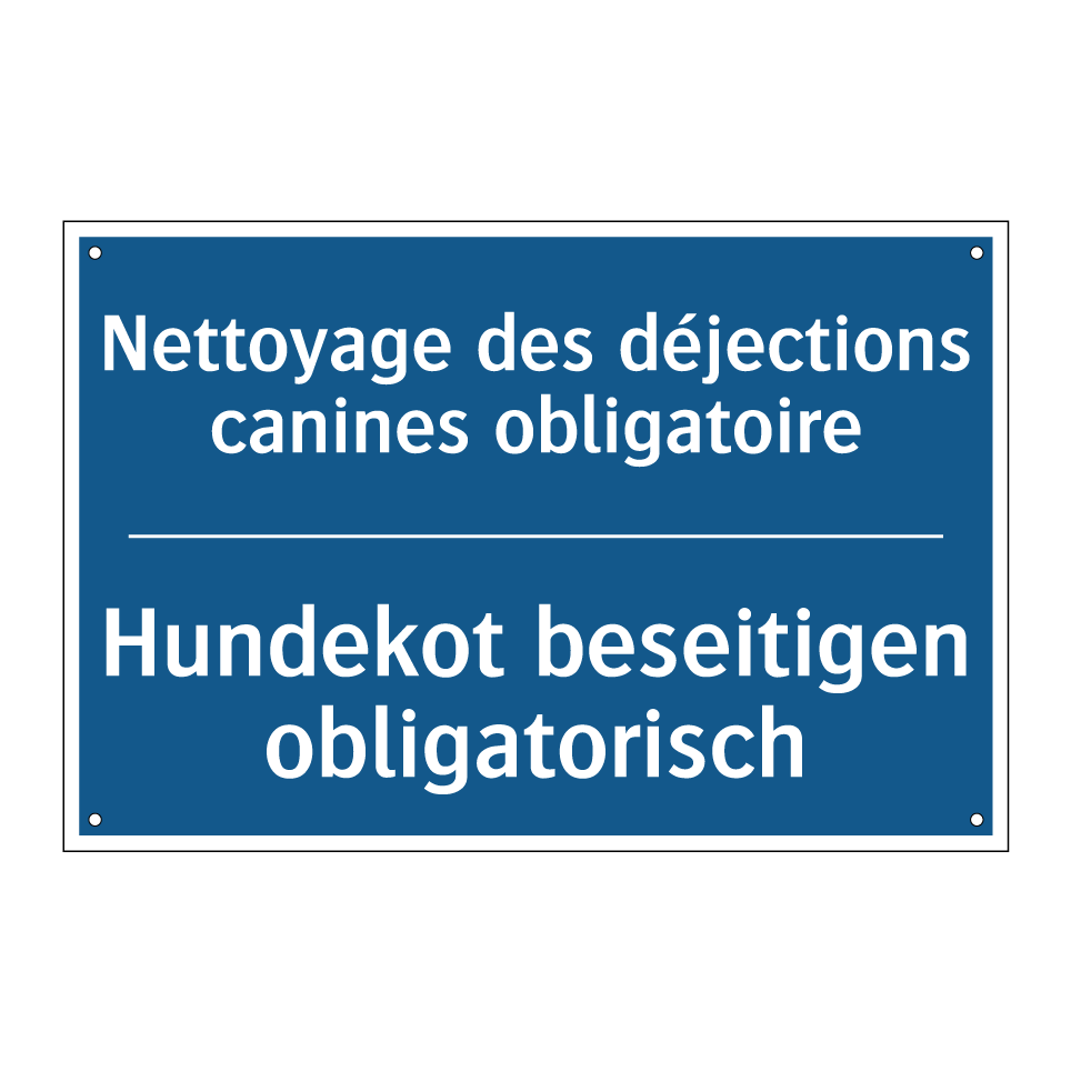 Hundekot beseitigen obligatorisch /.../ - Nettoyage des déjections canines  /.../