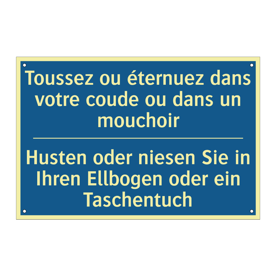 Husten oder niesen Sie in Ihren  /.../ - Toussez ou éternuez dans votre  /.../