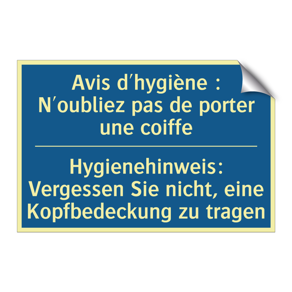 Hygienehinweis: Vergessen Sie  /.../ - Avis d'hygiène : N'oubliez pas  /.../