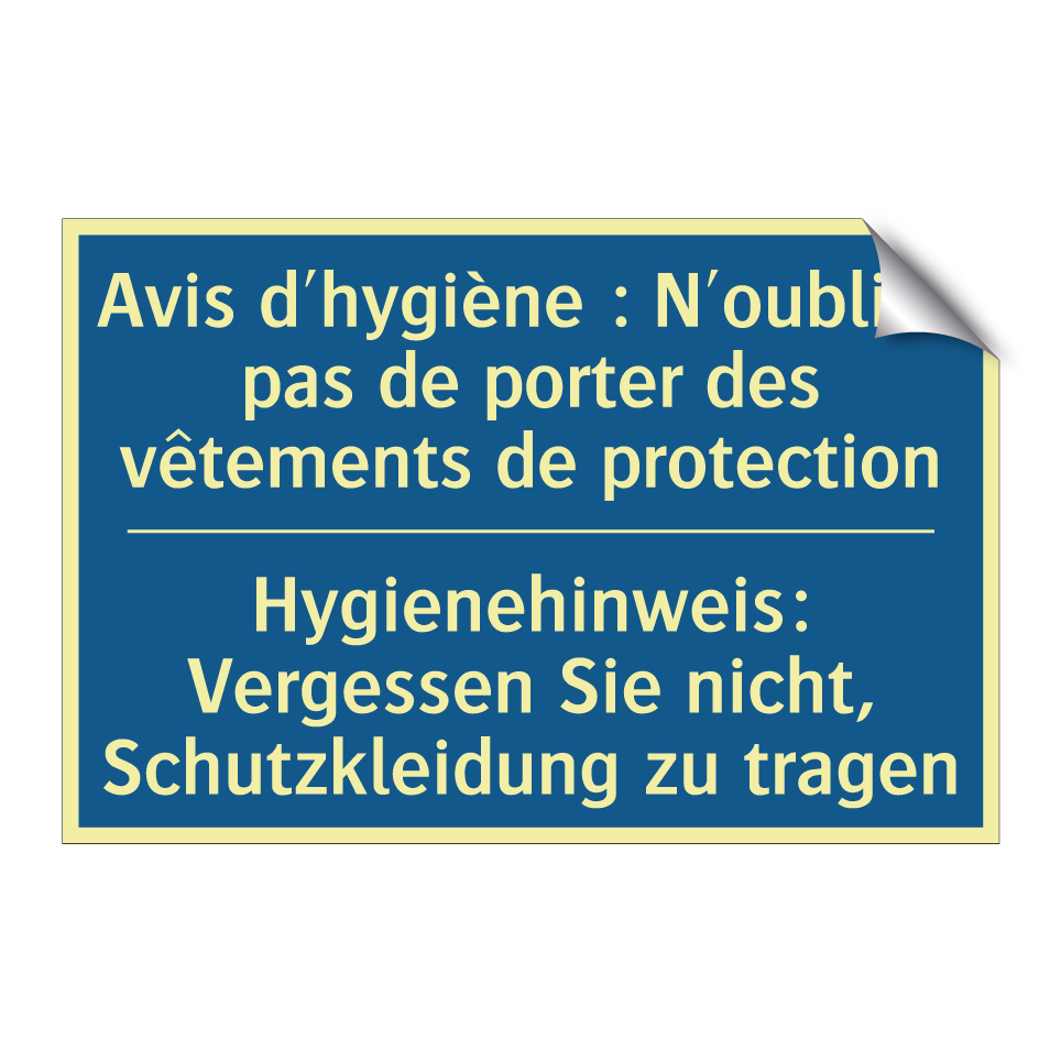Hygienehinweis: Vergessen Sie  /.../ - Avis d'hygiène : N'oubliez pas  /.../