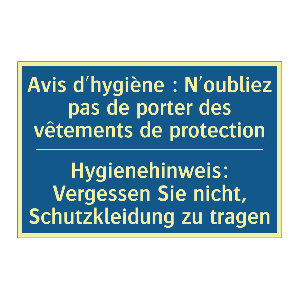 Hygienehinweis: Vergessen Sie  /.../ - Avis d'hygiène : N'oubliez pas  /.../