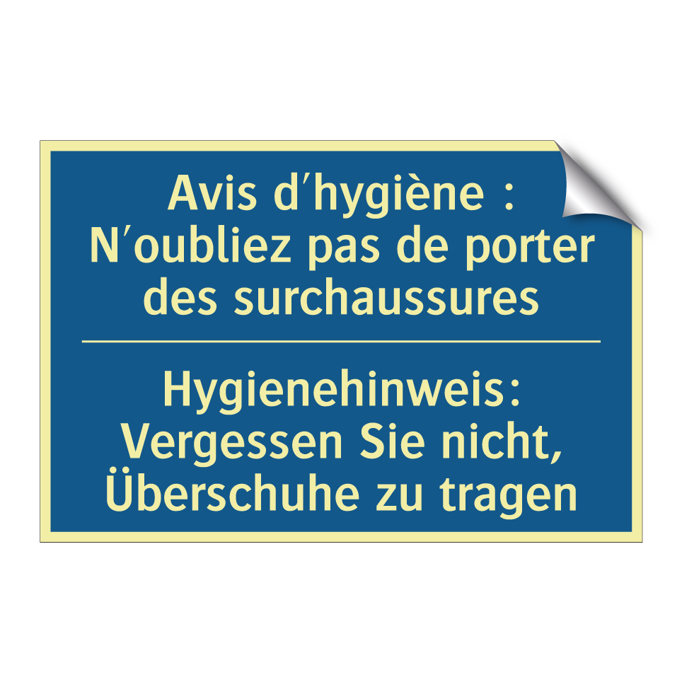 Hygienehinweis: Vergessen Sie  /.../ - Avis d'hygiène : N'oubliez pas  /.../