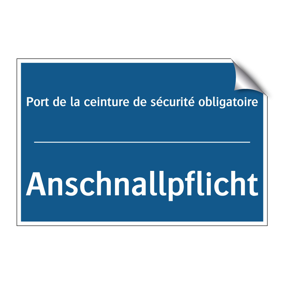 Anschnallpflicht - Port de la ceinture de sécurité  /.../