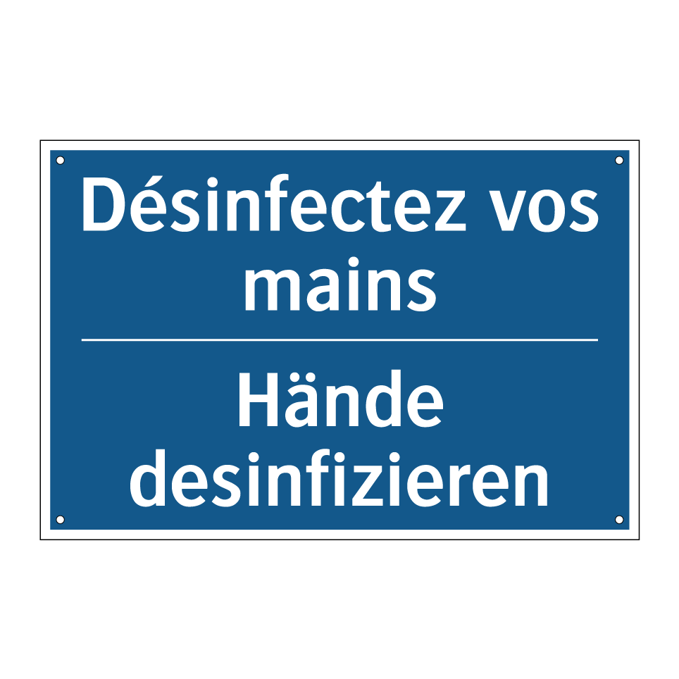 Hände desinfizieren - Désinfectez-vous les mains