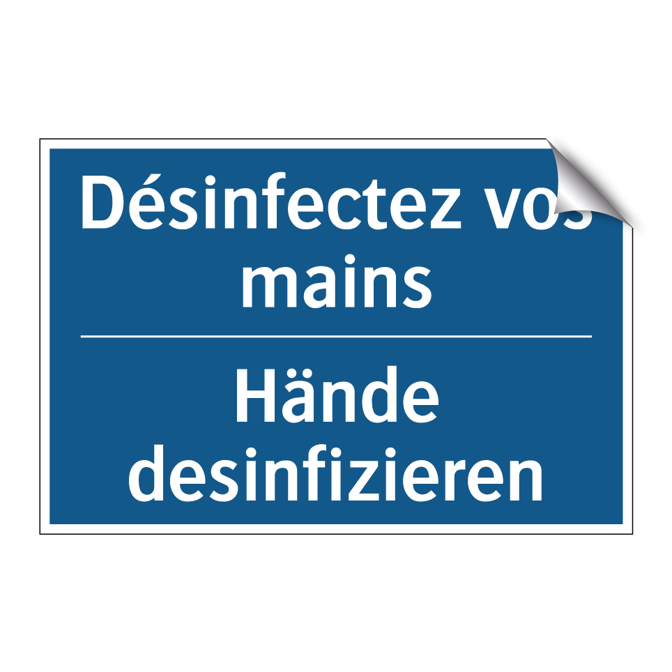 Hände desinfizieren - Désinfectez-vous les mains