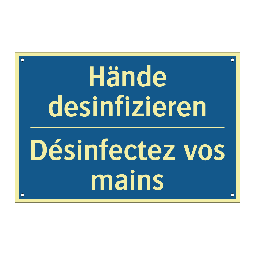 Hände desinfizieren - Désinfectez vos mains