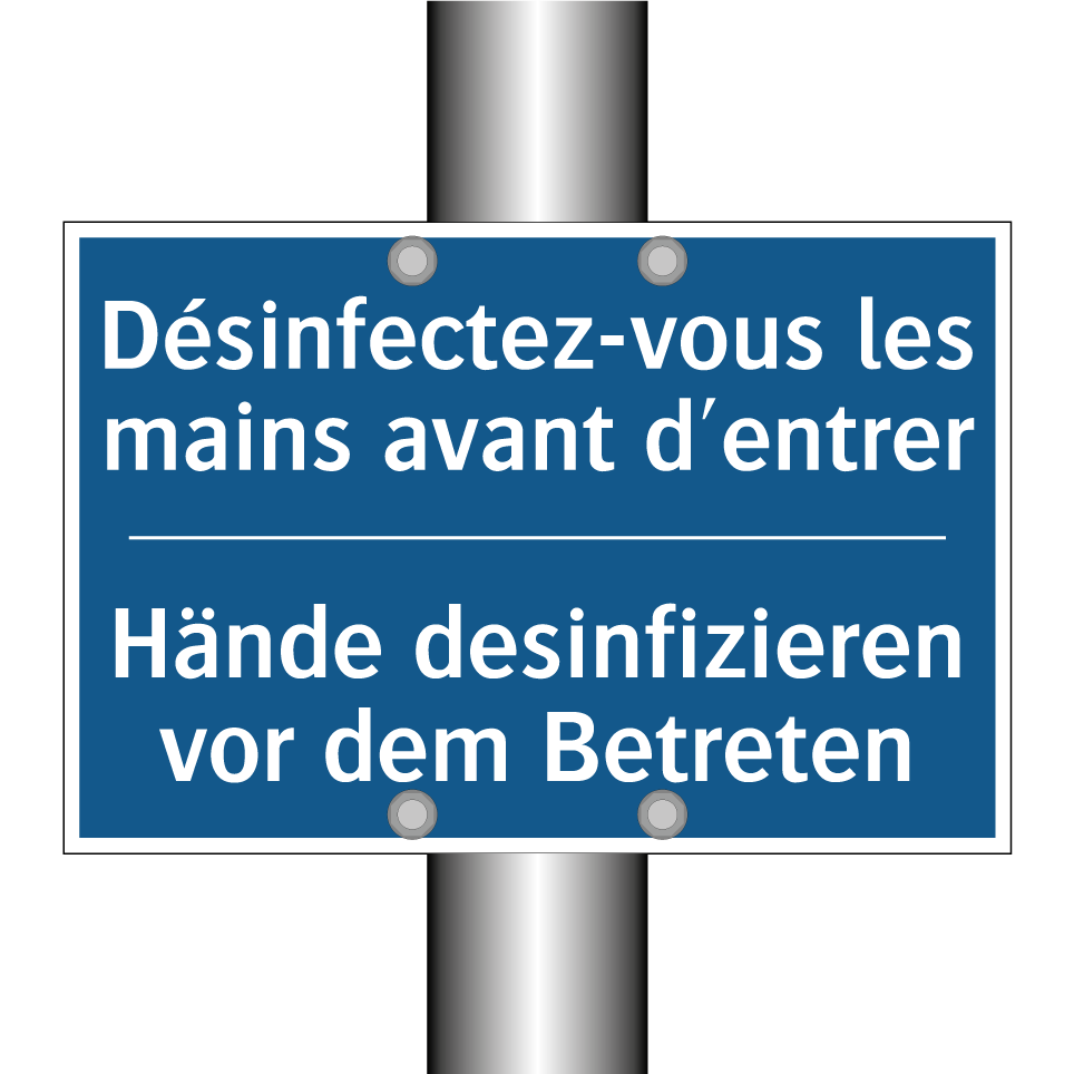 Hände desinfizieren vor dem Betreten /.../ - Désinfectez-vous les mains avant  /.../