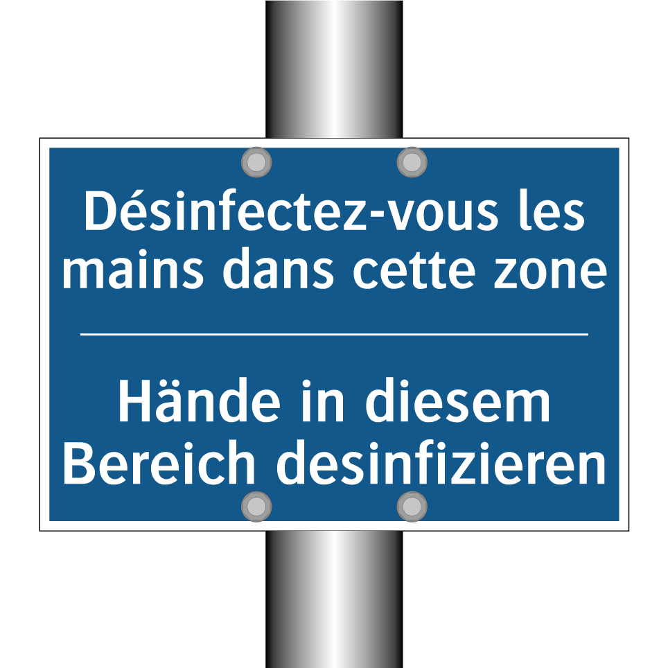 Hände in diesem Bereich desinfizieren /.../ - Désinfectez-vous les mains dans  /.../