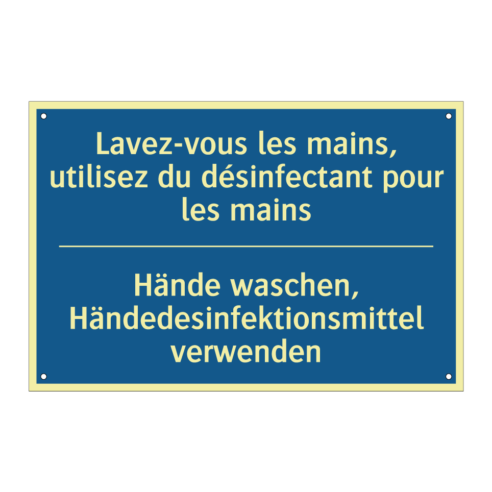 Hände waschen, Händedesinfektionsmittel  /.../ - Lavez-vous les mains, utilisez  /.../