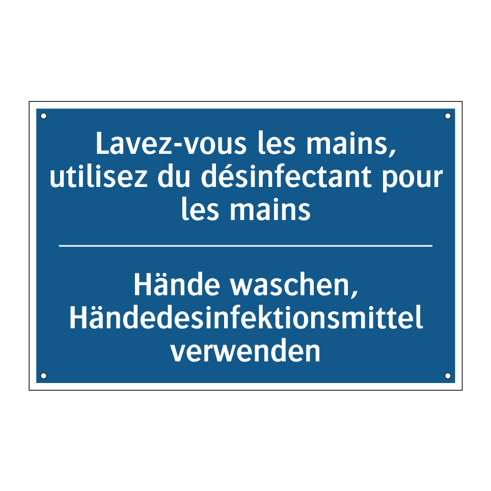 Hände waschen, Händedesinfektionsmittel  /.../ - Lavez-vous les mains, utilisez  /.../