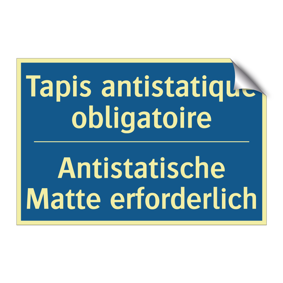 Antistatische Matte erforderlich /.../ - Tapis antistatique obligatoire