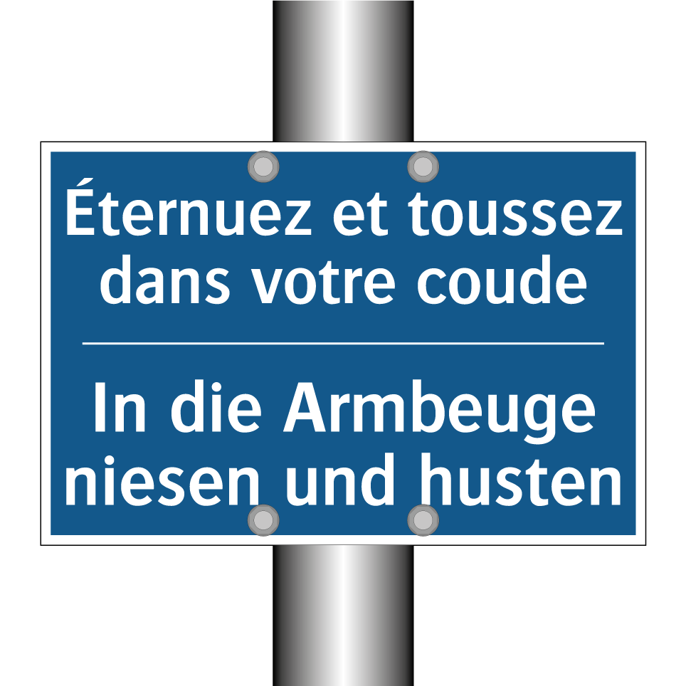In die Armbeuge niesen und husten /.../ - Éternuez et toussez dans votre  /.../