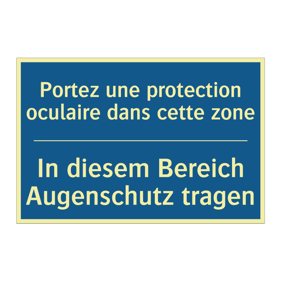 In diesem Bereich Augenschutz  /.../ - Portez une protection oculaire  /.../