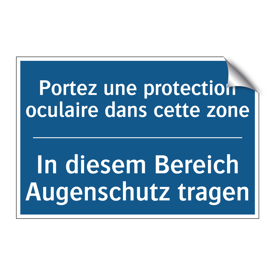 In diesem Bereich Augenschutz  /.../ - Portez une protection oculaire  /.../