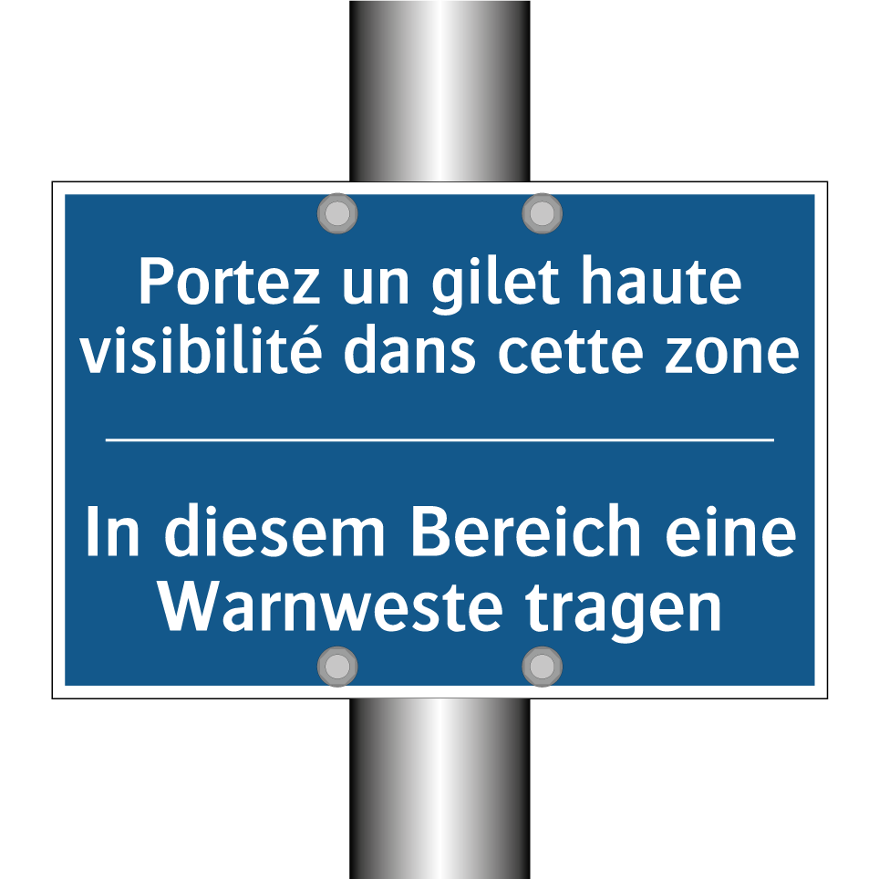 In diesem Bereich eine Warnweste  /.../ - Portez un gilet haute visibilité  /.../