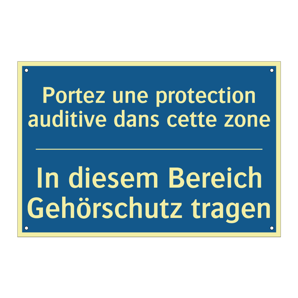 In diesem Bereich Gehörschutz  /.../ - Portez une protection auditive  /.../