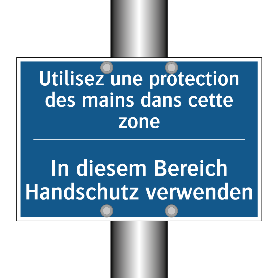 In diesem Bereich Handschutz verwenden /.../ - Utilisez une protection des mains  /.../