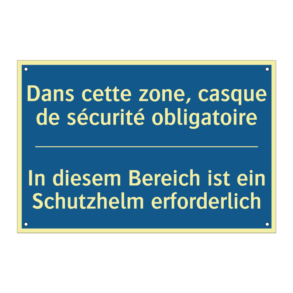 In diesem Bereich ist ein Schutzhelm  /.../ - Dans cette zone, casque de sécurité  /.../