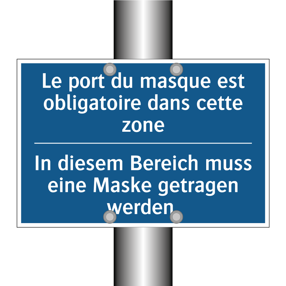 In diesem Bereich muss eine Maske  /.../ - Le port du masque est obligatoire  /.../