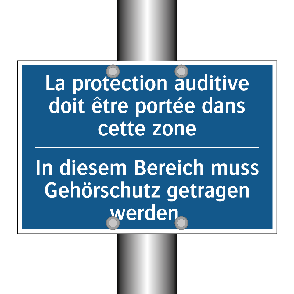 In diesem Bereich muss Gehörschutz  /.../ - La protection auditive doit être  /.../