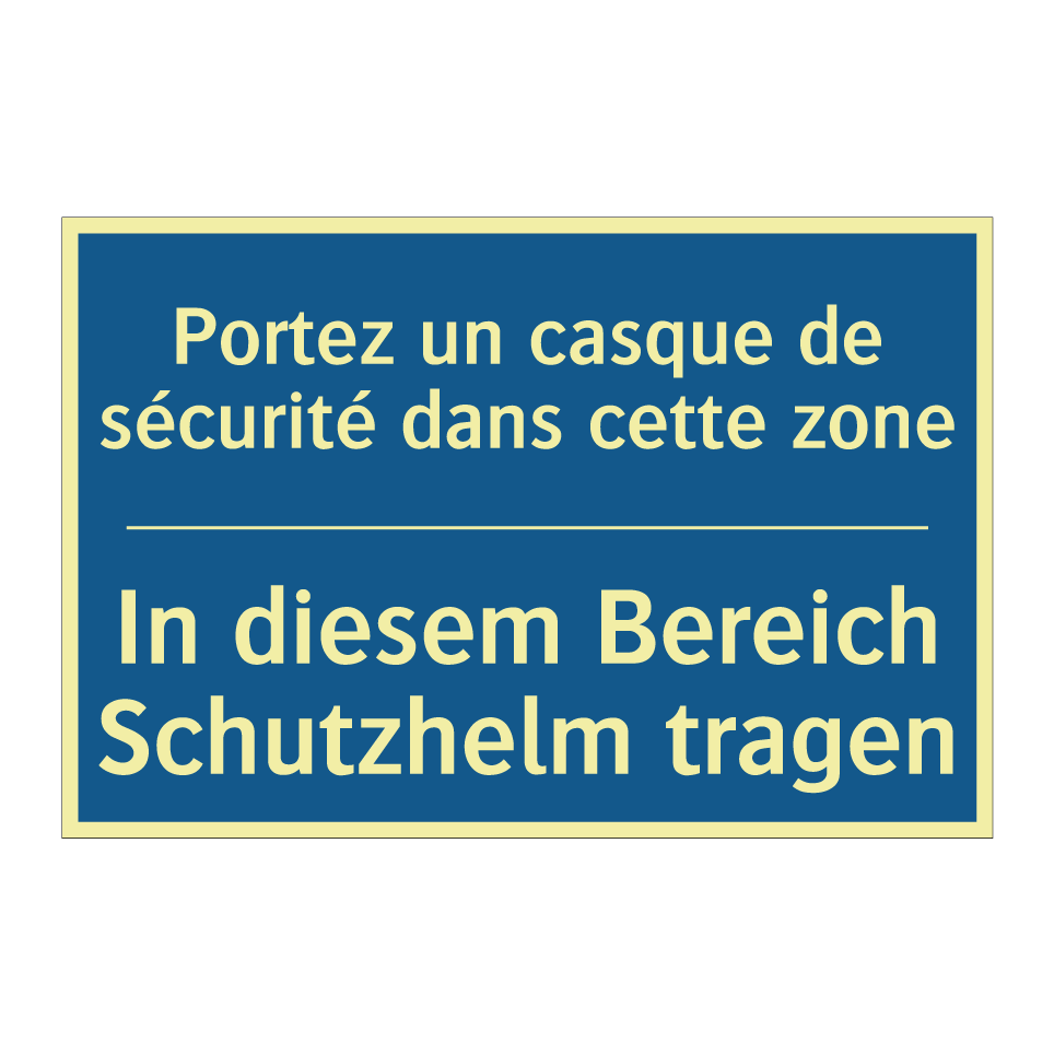 In diesem Bereich Schutzhelm tragen /.../ - Portez un casque de sécurité dans  /.../