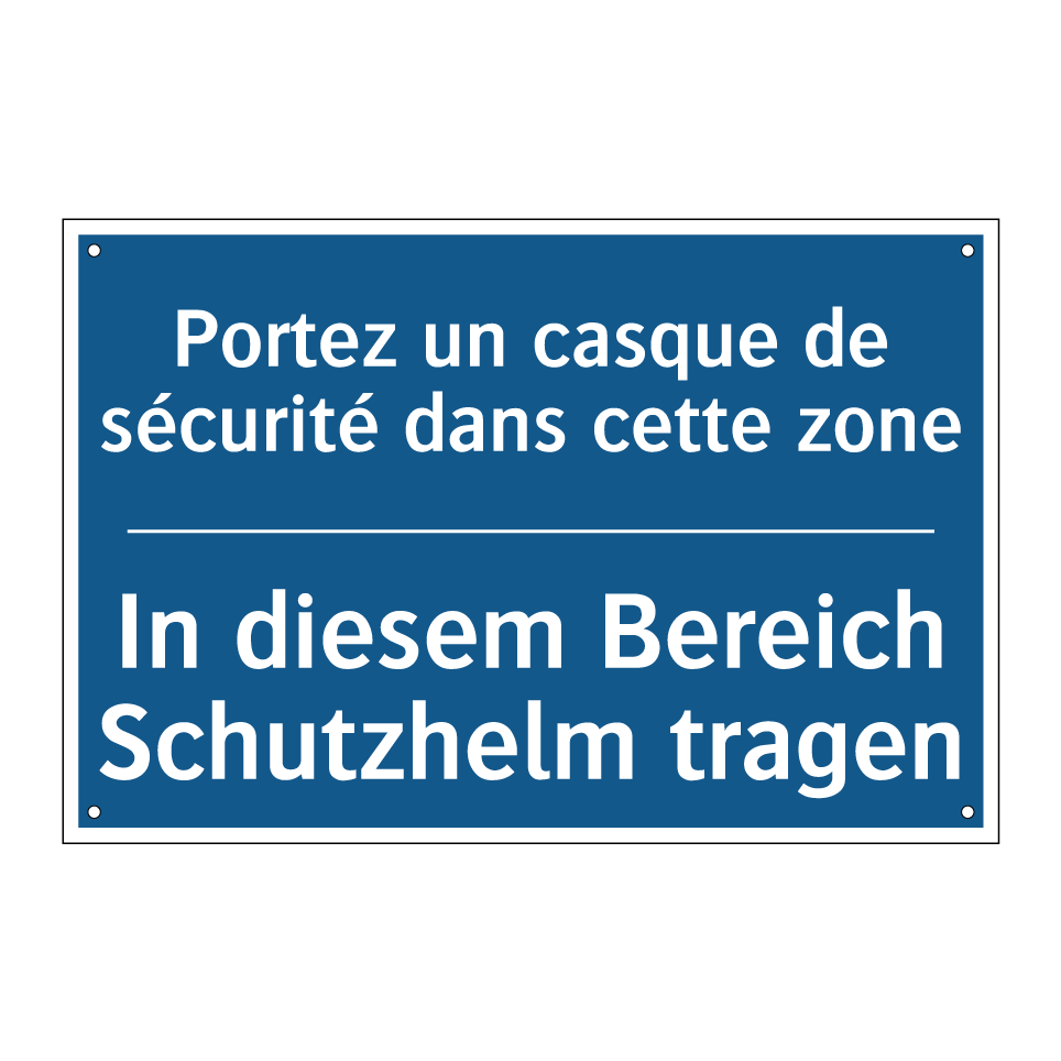 In diesem Bereich Schutzhelm tragen /.../ - Portez un casque de sécurité dans  /.../